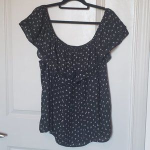 Black off-the-shoulder top